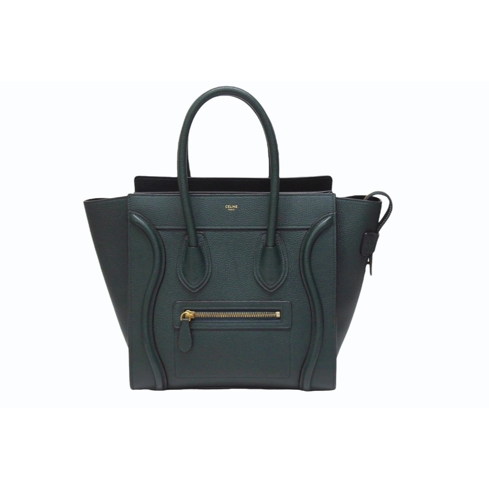Celine Luggage Shopper handbag dark green leather - Picture 1 of 9
